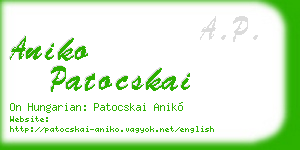 aniko patocskai business card
