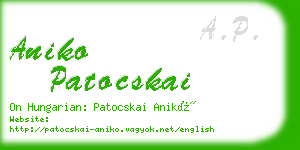 aniko patocskai business card